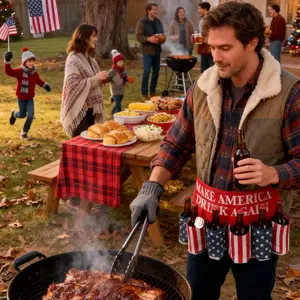 Make America Drunk Again Beer Belt – Funny 6-Pack Can Holster | USA Flag Gag Gift for Men | Celebrating America’s 250th Anniversary & Freedom Spirit | Perfect for BBQs & Tailgating