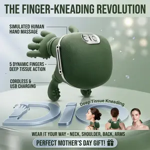 [Father's Day Gift]Electric Shoulder & Neck Massager with Heat, Wireless Bionic Hand 3D Kneading Massager for Neck, Shoulders & Hands, Portable, Lightweight, Adjustable Speed, Unisex