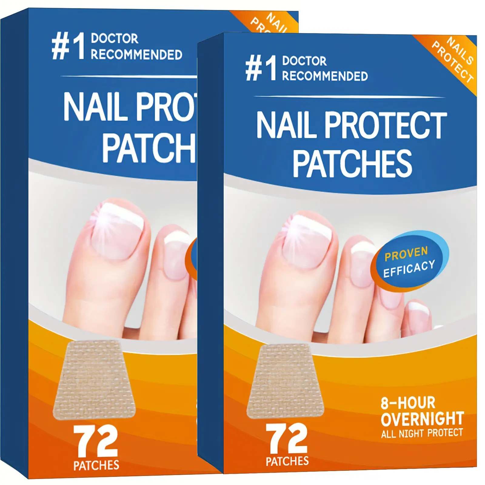 144 Pcs Nail Repair Patches, Extra Strength Toenail Renewal Fungal Repair Patches, 8-Hour Overnight Ingrown Correction Nursing for Fungus Damaged & Discolored Appearance Nails