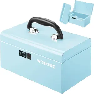 10.8" Mini Tool Box with Removable Color-Matching Tray, One-Button Latch Toolbox, Tool Chest with PP Handle, Compact Organizer for Home, Office or Workshop