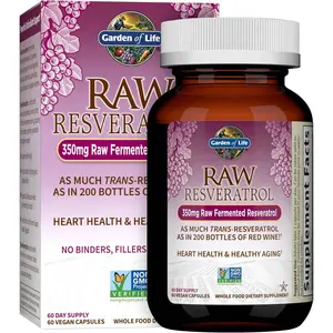 Garden of Life RAW Resveratrol Dietary Supplement, 60 Vegan Capsules