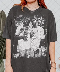 Comfort Colors Jalen Williams And shai gilgeous alexander Celebration With The Champions Tshirt, Oklahoma City Basketball Champs 2025 Tshirt