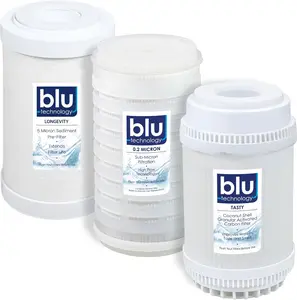 Trio RV Water Filter Recharge Pack for R3 & AR3-2.5” x 5” for RV Water Filter System, 0.2 Micron High Flow, Granular Activated Carbon “Tasty”, and Sediment “Longevity” - US Veteran Owned