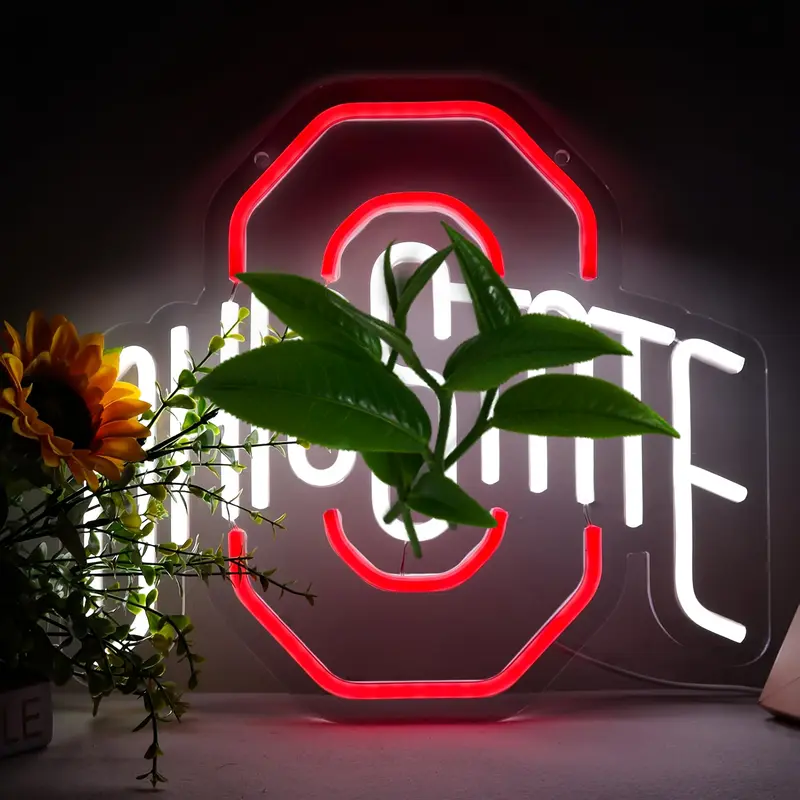 Customizable Acrylic Football Team LED Neon Sign - Atmospheric, Color-Adaptive, Brightness-Adjustable, Ambiance, Cableless Light Signs, Indoor Wall Decor, Dorm Accessory, Cool Gift for University Football Enthusiasts, Atmospheric Light Signs, Wall Mount,