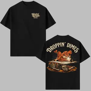 Droppin' Dimes T-Shirt, Welding Duo Graphic, 2 Sides, Soft Cotton Blend Shirt, Blue Collar Trades Gift for Men & Women