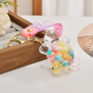 Creative Oil Quicksand Turtle Keychain - Keychain for Car Keys, Schoolbag Pendant, Phone Charm, Blind Bag Gift for Enthusiasts