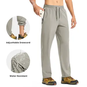 GOPUNE Mens Hiking Pants Lightweight Quick Dry Zipper Pockets Water Resistant Travel Fishing Workout Sweatpants Joggers