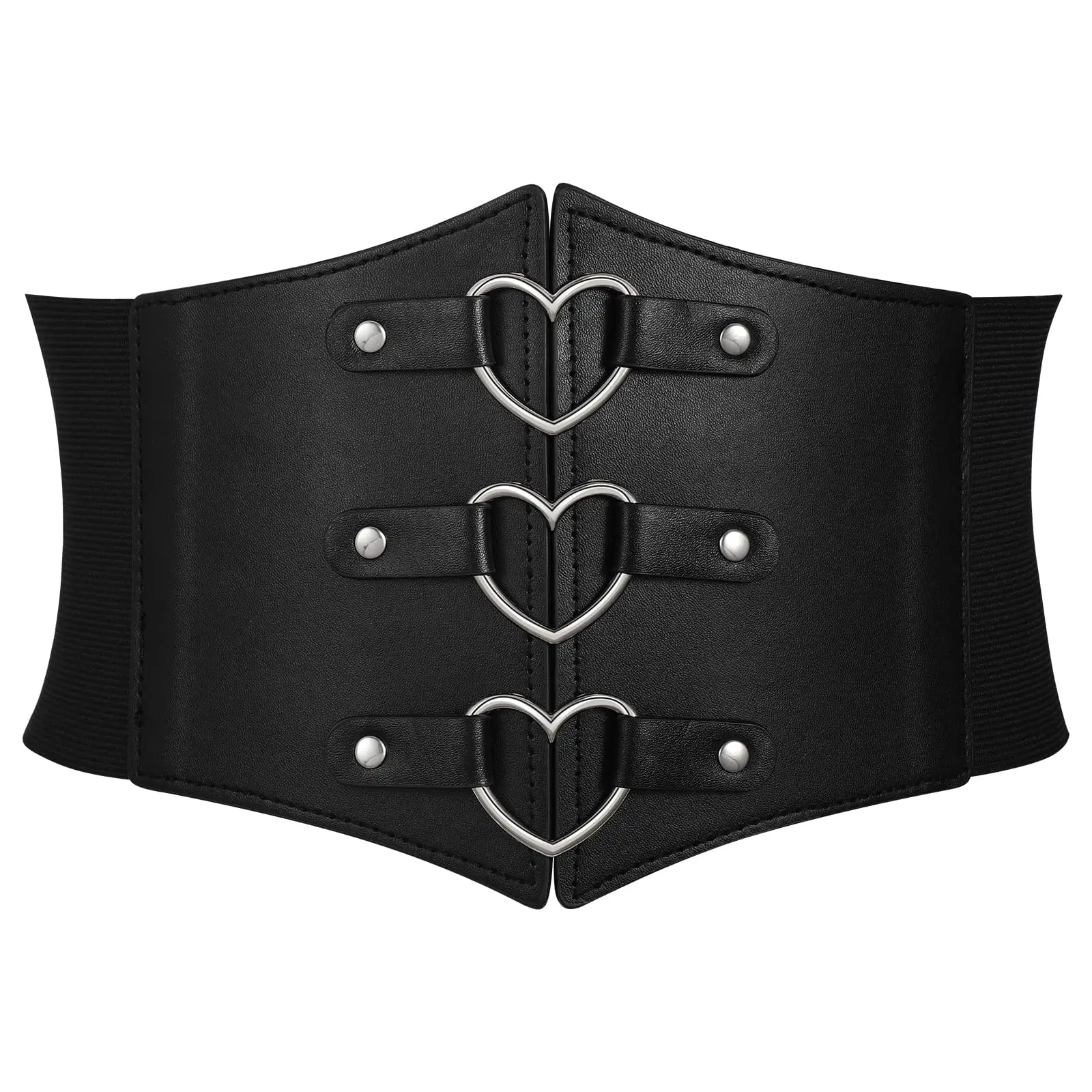 XZQTIVE Women Wide Corset Belt Elastic Waist Belt Lace-up Tied Waspie Costume Belt For Halloween