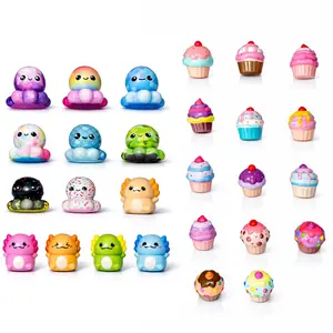 Mini Squishy Toys Cupcake & Octopus Designs Soft Squeeze Toys for Stress Relief Sensory Play DIY Squeeze Toy Set for Kids & Adults