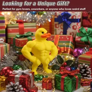 3D Printed Muscle Duck Figurine, Fun Office Desk Decoration, Strong Duck Desktop Statue, Gym Lover Gift, Men's Gym Decor, Bodybuilding Duck Collection, Muscular Duck