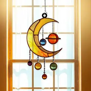Planet Acrylic Suncatcher Window Hanging - Custom Clear Acrylic Gift, Space Solar System Decor, Astronaut Galaxy Sun Catcher Ornament Gift