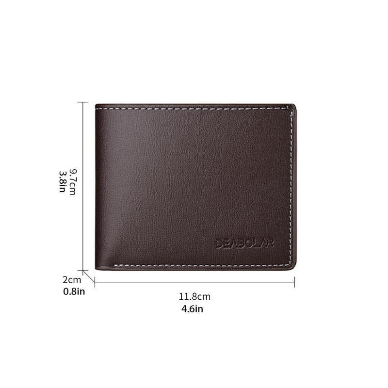 Men's Business Fashion Bifold Wallet, Simple Style Plain Color Wallet, Casual Trendy Wallet for Work & Daily Use