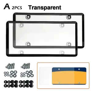 License Plate Holders 2 Pack Stainless Steel Universal Fit US Cars 4 Holes No Covering of License Plate Numbers