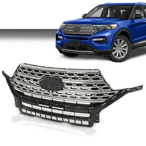 Fit For 2020-2022 Ford Explorer Chrome Front Bumper Grille Upper Grill Radiator