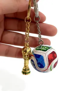 2026 Canada-Us-Mexico Soccer Championship Trophy Keychain Set, Sports Fan Accessory, Patchwork Style, No Choking Hazard Warning