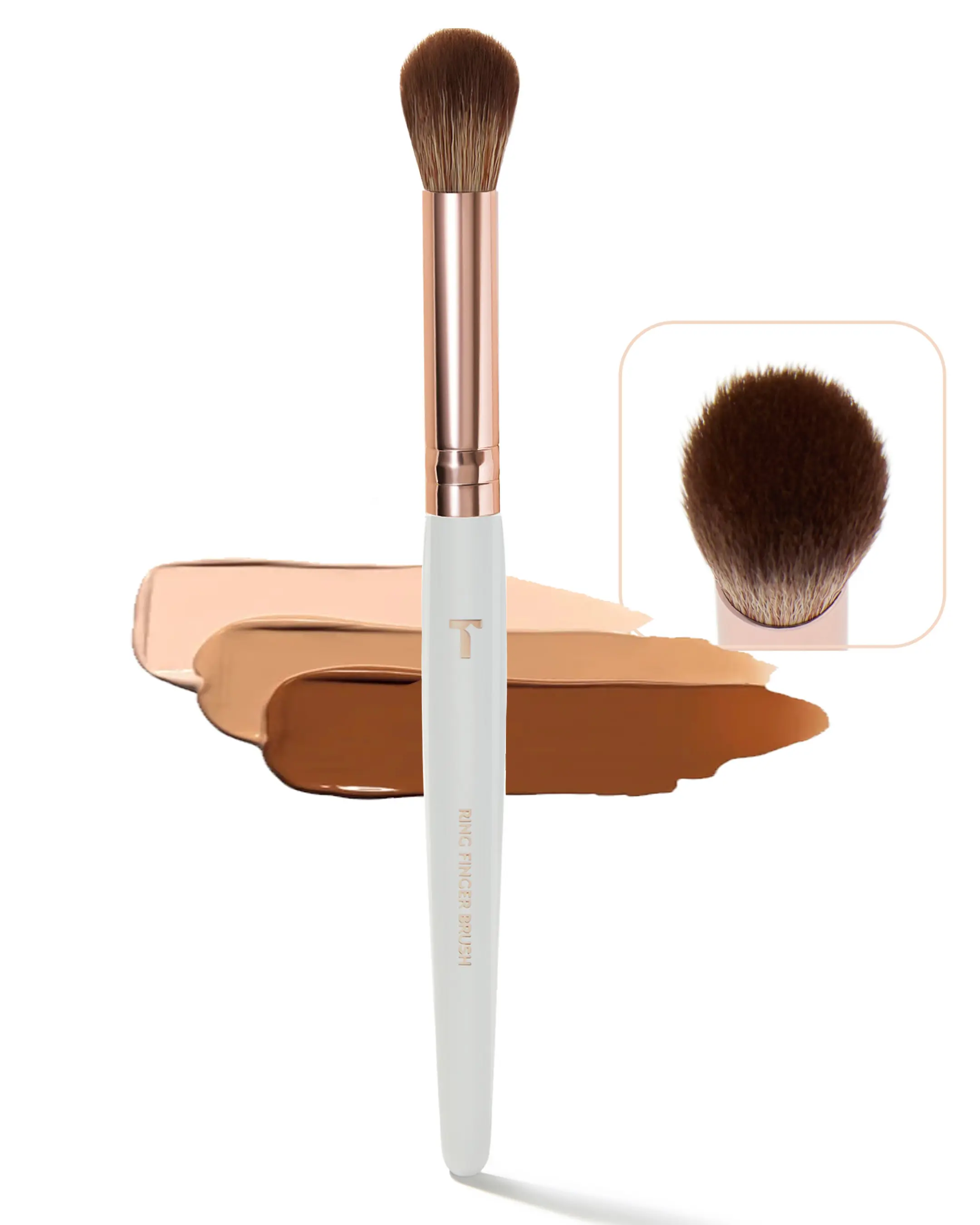RING FINGER BRUSH: Concealer Brush for Under Eyes, Dark Circles, Acne, Spots, Melasma & Discoloration - Dense, Fluffy, Blending, Buffing