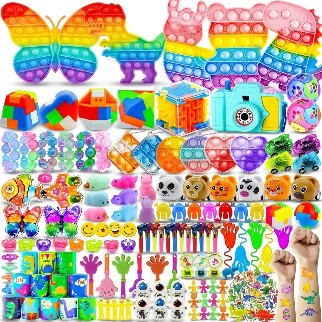 324 PCS Kids' Bulk Fidget Toys - Classroom Treasure Box Prizes, Party Favors for 3-12 Year Olds, Birthday Goodie Bag Stuffers