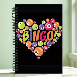 Bingo-Themed Spiral Notebook - High-quality college-ruled paper, vibrant Bingo ball design, perfect for school, office, or as a gift for friends and family, school notebook, Spiral Bound Notepad