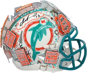 Dan Marino Miami Dolphins Autographed Riddell Throwback Mini Helmet - Art by Charles Fazzino - WN55914878 - Fanatics Authentic Certified
