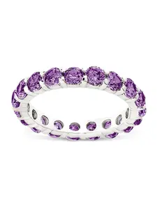 Sterling Silver Gracie Amethyst CZ Eternity Ring