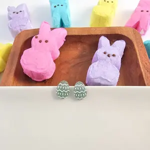Spiffy & Splendid Easter Egg Studs - Pastel Green Glitter