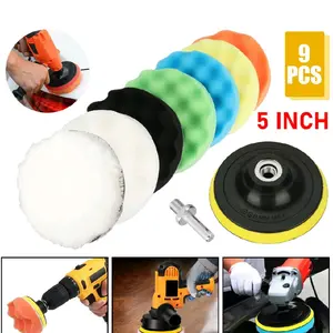 5 Inch 9 PCS Multi-Color Polish Pads for Car Detailing & Surface Finishing Tools