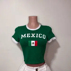 Mexico Flag Green T-Shirt with White Trim