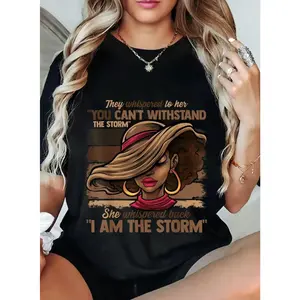 Melanin Colors "I Am The Storm" T-Shirt| Black Girl Empowerment Graphic Tee| 100% Ultra-Soft Cotton| Bold Statement Shirt for Women| Comfortable Breathable Unisex Streetwear