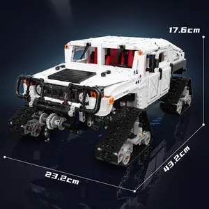 Tracked Hummer Off-Road Vehicle Building Kit - All-Terrain 4x4 Technic Truck Model with Functional Suspension & Steering, Rugged Replica for Off-Road & Military Enthusiasts, Perfect for Display & Collection, Viral TikTok Must-Have Adult Build