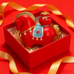 Year of Horse Zodiac Ornament, Traditional Chinese Horse Desktop Decoration, Desktop Decorative Ornament, Home and Office Desk Decor, Home Ornaments, Perfect for Housewarming, New Year Gift