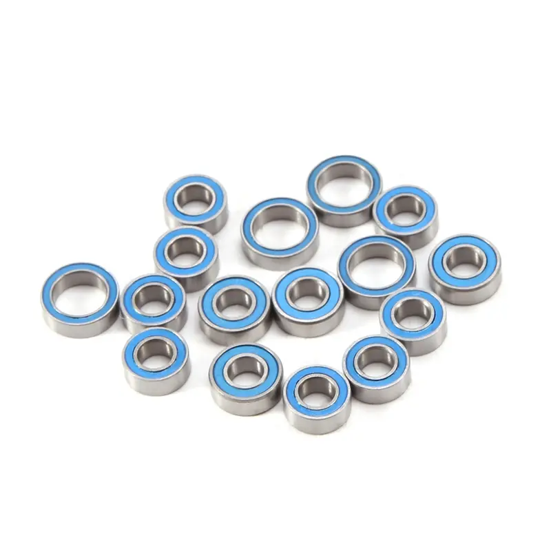 16PCS Steel-Rubber Sealed Ball Bearing Kit - 5x10x4mm & 8x12x3.5mm Deep Groove Bearings, Low Friction Dust-Sealing Durable Upgrade Parts for Tamiya TT02, TT-02, TT02D 1/10 RC Cars, Vehicles & Remote Control Toys