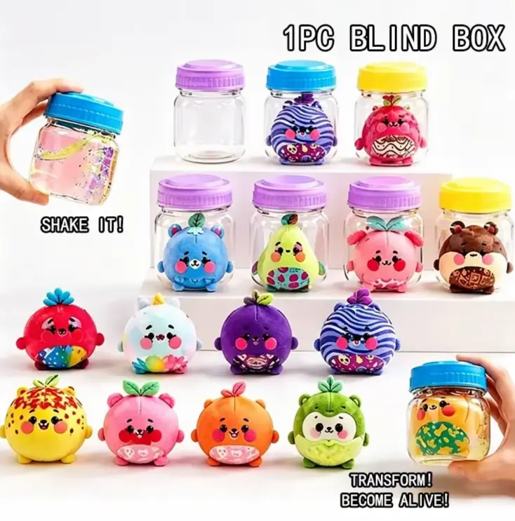 2026 Magic Shakerjar Water-ActivatedSurprise Reveal, Soft Squishy Characters,Fidget Plush Sensory Collectibles, Ideal Giftfor Kids Age 5+
