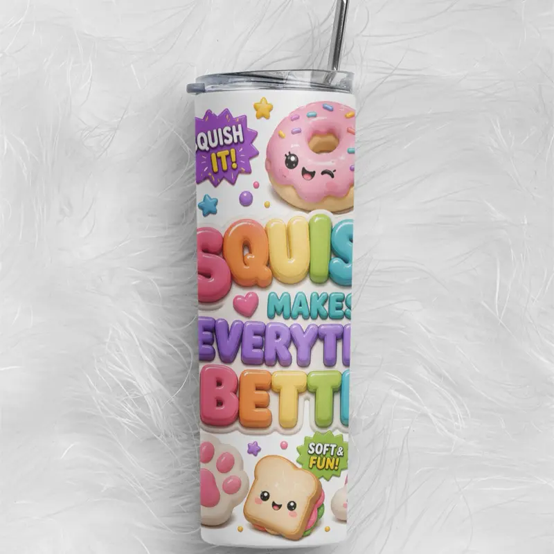 Squishies 20oz Tumbler, Insulated Drinkware Water Bottle for Daily Hydration