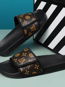 Men's PU Leather Sandals, Lightweight Breathable Sports Slides Anti-Slip Casual Shoes, Indoor Outdoor Street Beach All-Season Footwear