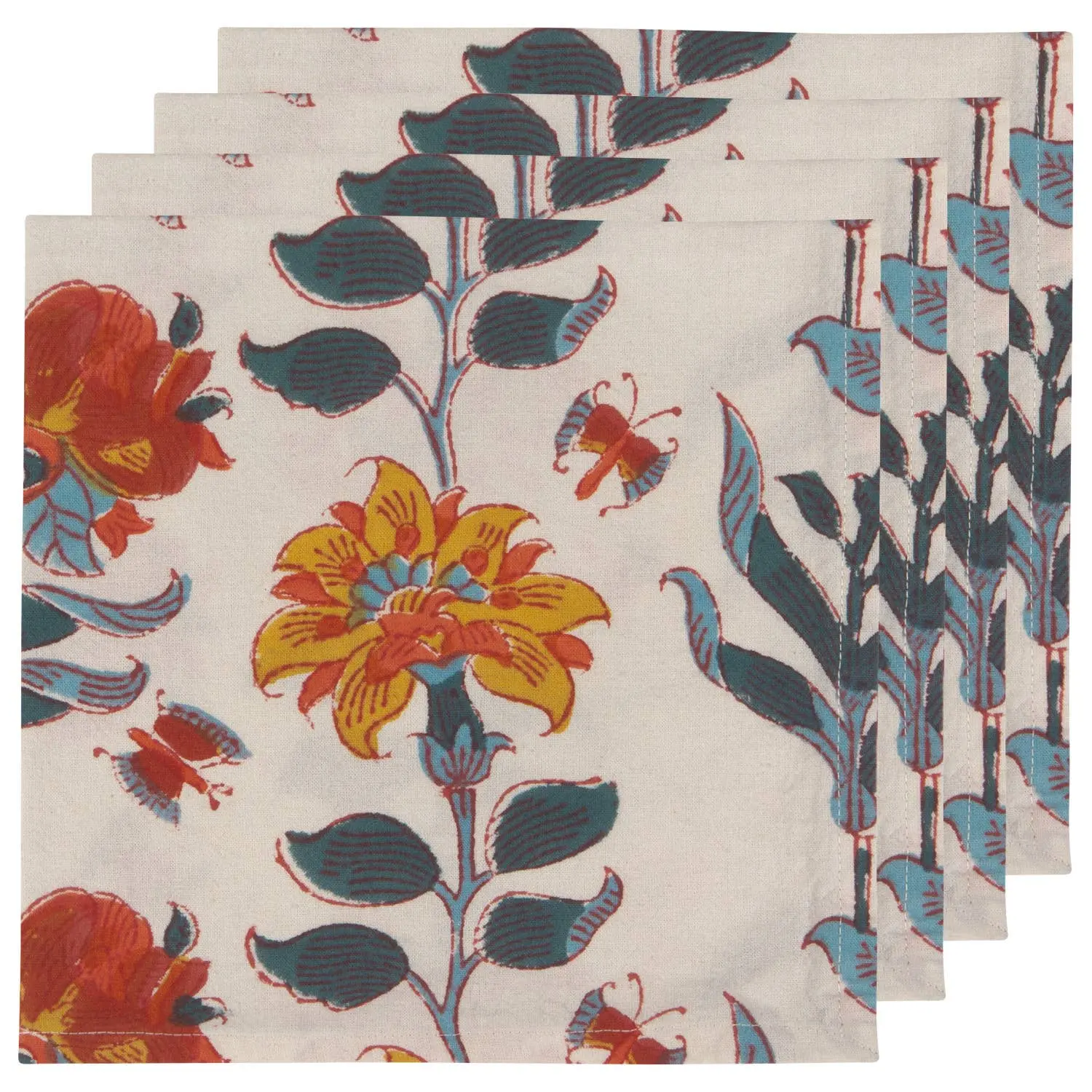 Heirloom Marigold Block Print Napkin Heirloom Marigold Block Print Napkin