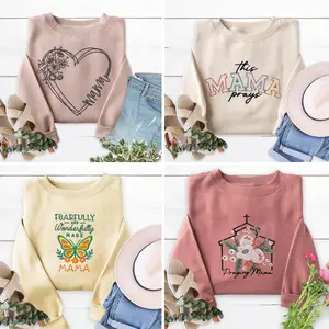Love in Faith |  Mother's Day Embroidered Sweatshirt Collection Cozy Christian Apparel for Moms Devotional & Everyday Comfort Embroidery Womenswear 60% Cotton 40% Poly Fleece - Pullover