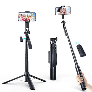 67" Cellphone Tripod & Setfie Stick Tripod for iPhone/Android Tripod with Wireless Remote,360° Rotation,Portable for iPhone Tripod Stand & Travel Tripod,Cell Phone Tripod w Phone Holder Compatible with iPhone 15/14/13 Accessories