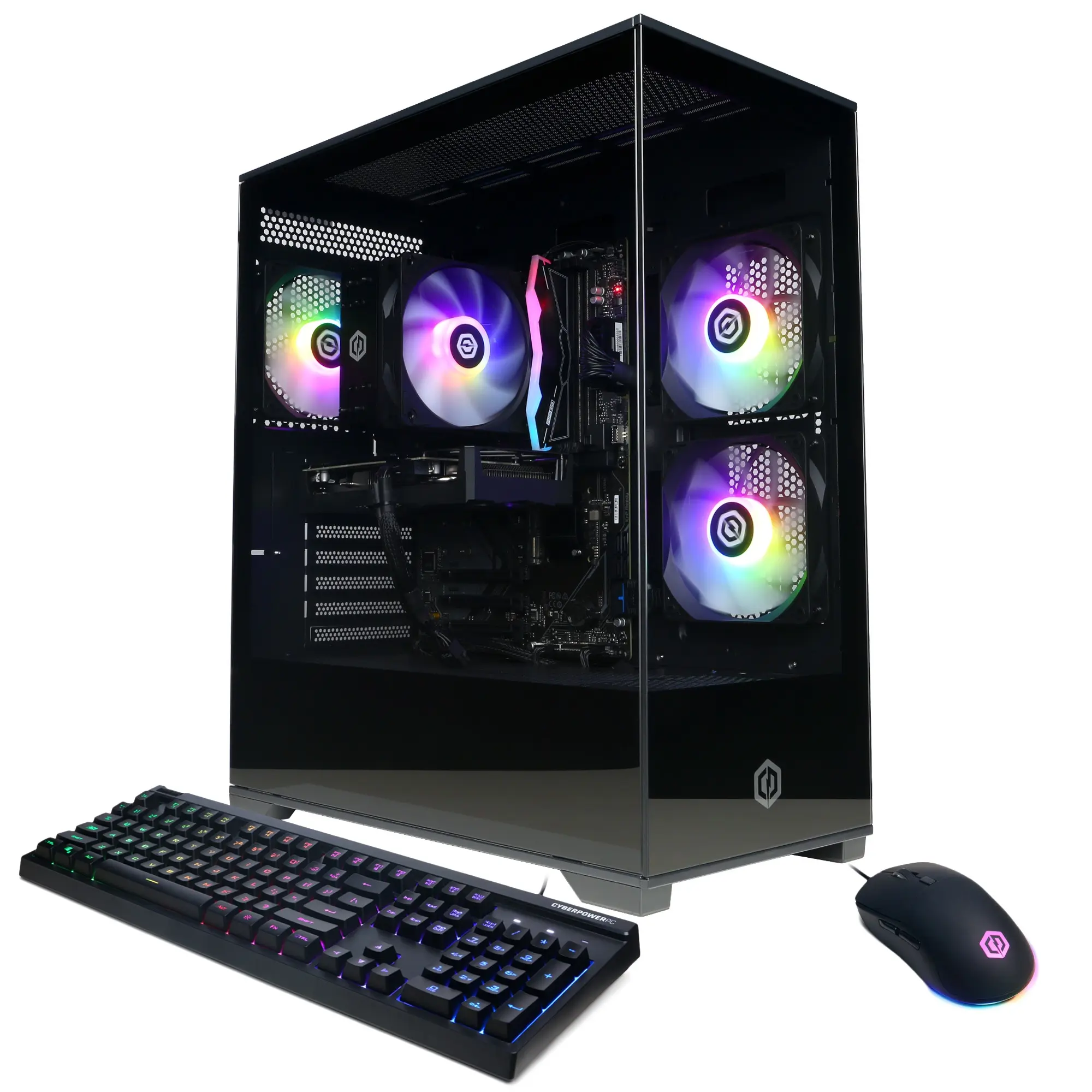 CyberPowerPC GMAI5400CPG Gaming Desktop PC, AMD Ryzen 5 8400F, 16GB DDR5, GeForce RTX 5060 Ti 8GB, 1TB PCIe 4.0 NVMe SSD, WiFi/BT, RGB Gaming Keyboard/Mouse & Windows 11 Home