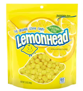 Lemonhead Hard Lemon Candy, Refreshingly Citrus, Resealable Bag, 12 oz