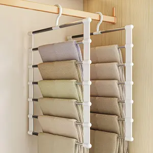 Space Saving Closet Organizer, 1/2 Counts Durable Compact Fabric Clothes Hanger, Clothes Folding Storage Hanger for Pants, Scarves & Jeans, Towel, Multifunctional Hanger, Heavy Duty Hangers, Clothes Hanger Organizers