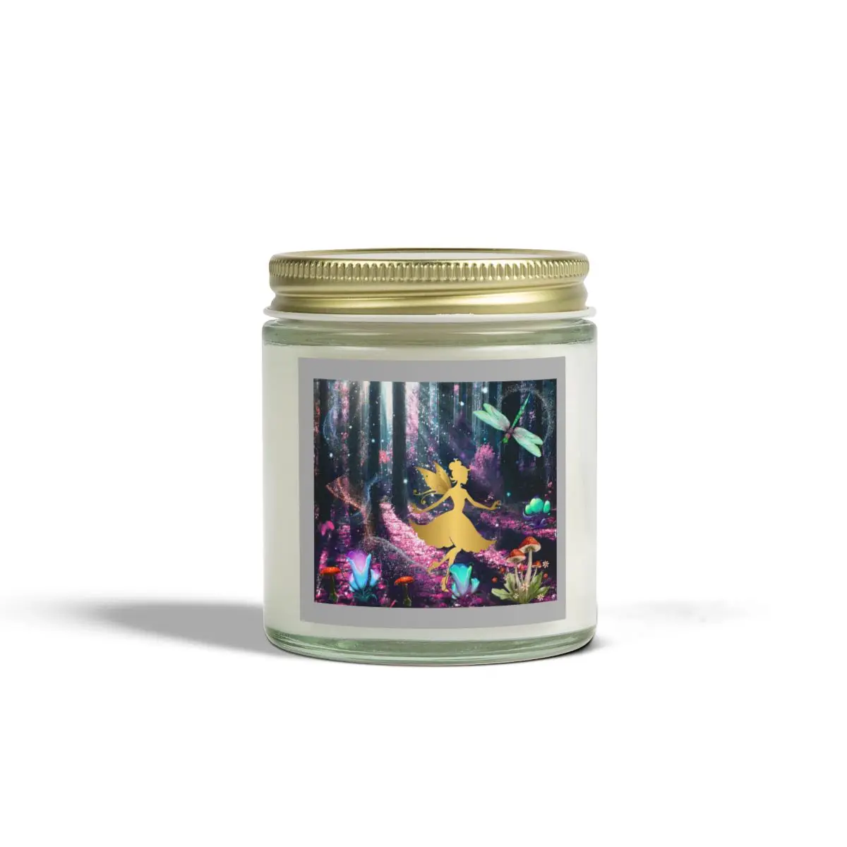 Mystical Forest Glow – Enchanted Fairy & Dragonfly Candle "Scented Coconut Apricot Candles (4oz, 9oz)