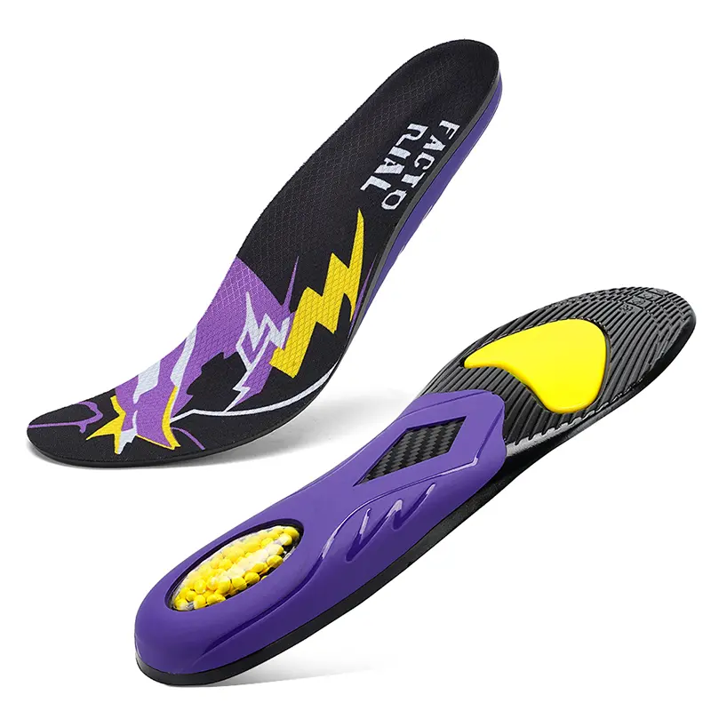 FACTORIAL Air Cushion Insoles for Men & Women, Soft PU Foam with High Arch Support, Shock Absorbing & Cushioned Comfort for Running, Basketball, Badminton & Walking