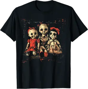 Scary Doll Horror Movie Creepy Haunted Toy Goth Alt Emo T-Shirt - Ronniemu Shop 29B0DBJX3B9S
