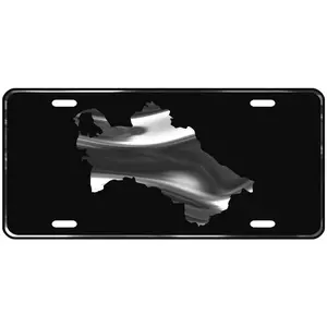 CustoMonsterDesigns Turkmenistan Map Heavy Duty Aluminum License Plate