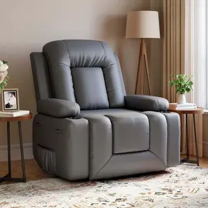 GARVEE Power Lift Recliner Chair - Heat and Massage, Adjustable Back and Legs, PU Leather Electric Lift Chair Designed for The Elderly and People with Mobility impaired