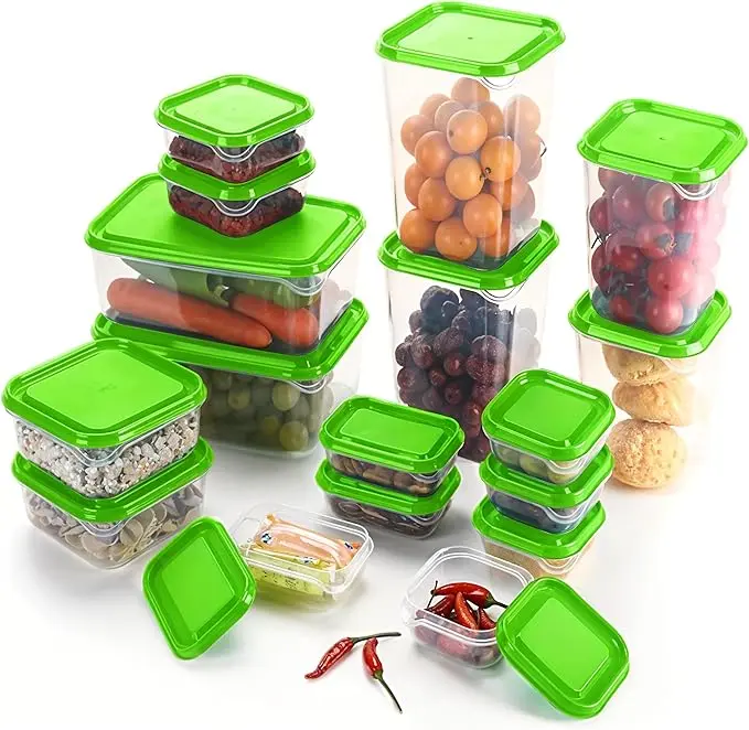 17-Pack Food Storage Containers with Lids, Leakproof & Airtight BPA Free, For Microwave, Freezer & Dishwasher Safe, Stackable Kitchen Storage Containers for Meal Prep, Leftovers & Pantry Storage