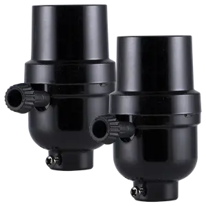 Power Gear 3-Way Lamp Socket, Black 2 Pack