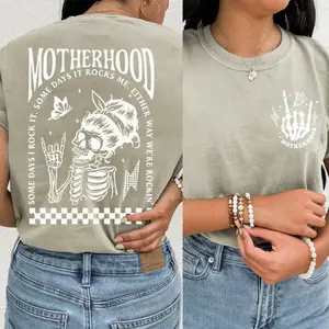Motherhood Sometimes I Rock It Sometimes It Rocks Me Nursing T-shirt Casual Cotton Nursing Tops