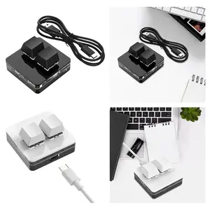 Copy Paste Mini Keyboard 2 KEYS Macro Programming Hotswap Mechanical Macropad for Computer Ctrl C V Wired USB Type C RGB Keypad