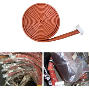 Heat Shield Fire Sleeve 1/2"(12mm) ID x 5FT Silicone Coated Fiberglass Heat Wrap Fire Thermo Armor for Automotive Hose Lines Wires & Electrical Wiring Red